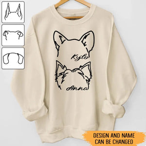 Personalized Dog Ears Line Dog Names Dog Lovers Gift Sweatshirt Printed HN24487