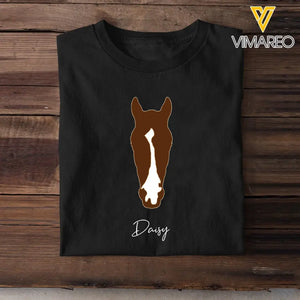 Personalized Upload Your Horse Photo Cartoon Horse Image T-shirt Printed VQ24498