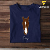 Personalized Upload Your Horse Photo Cartoon Horse Image T-shirt Printed VQ24498