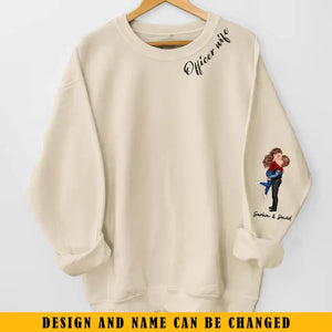 Personalized Police Couple Officer Wife Custom Name Sweatshirt Printed QTKVH24496