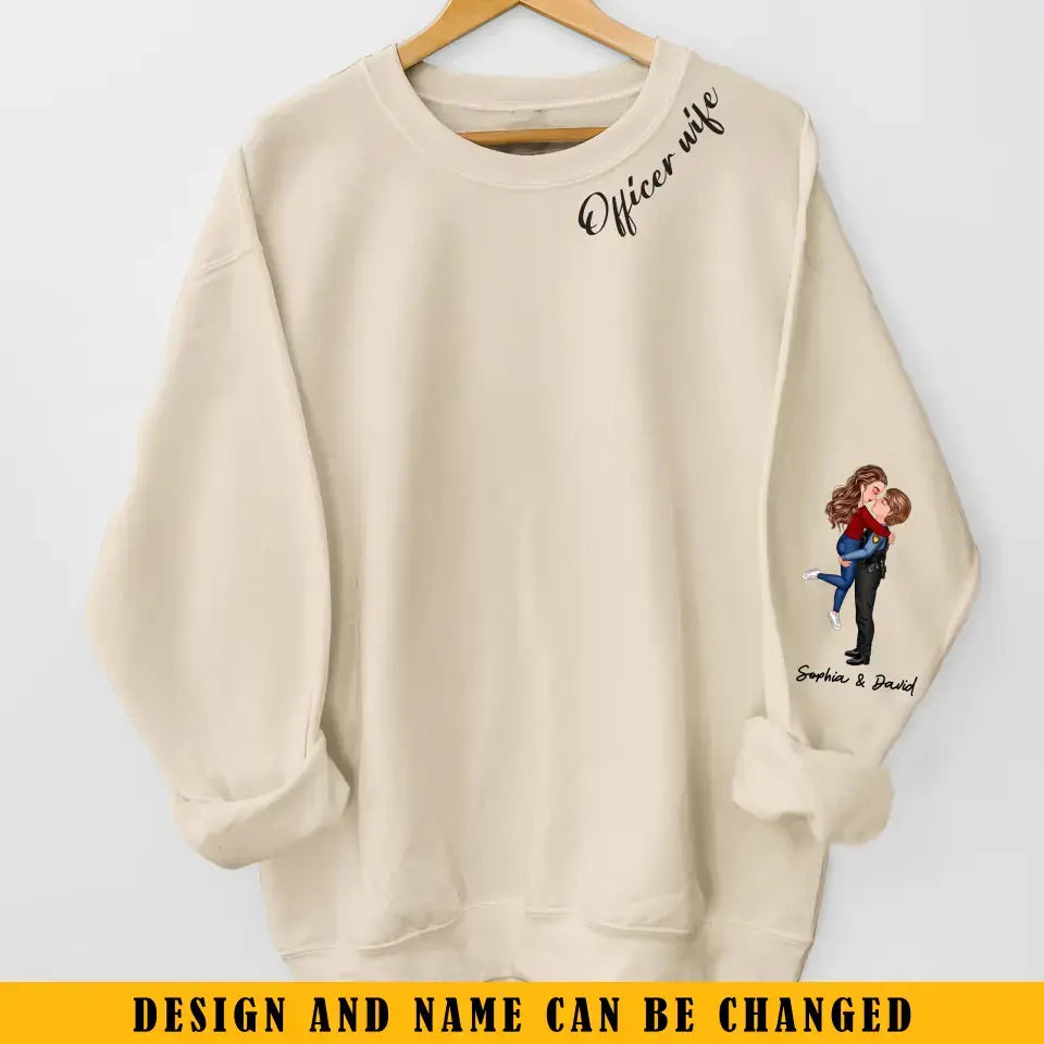 Personalized Police Couple Officer Wife Custom Name Sweatshirt Printed QTKVH24496