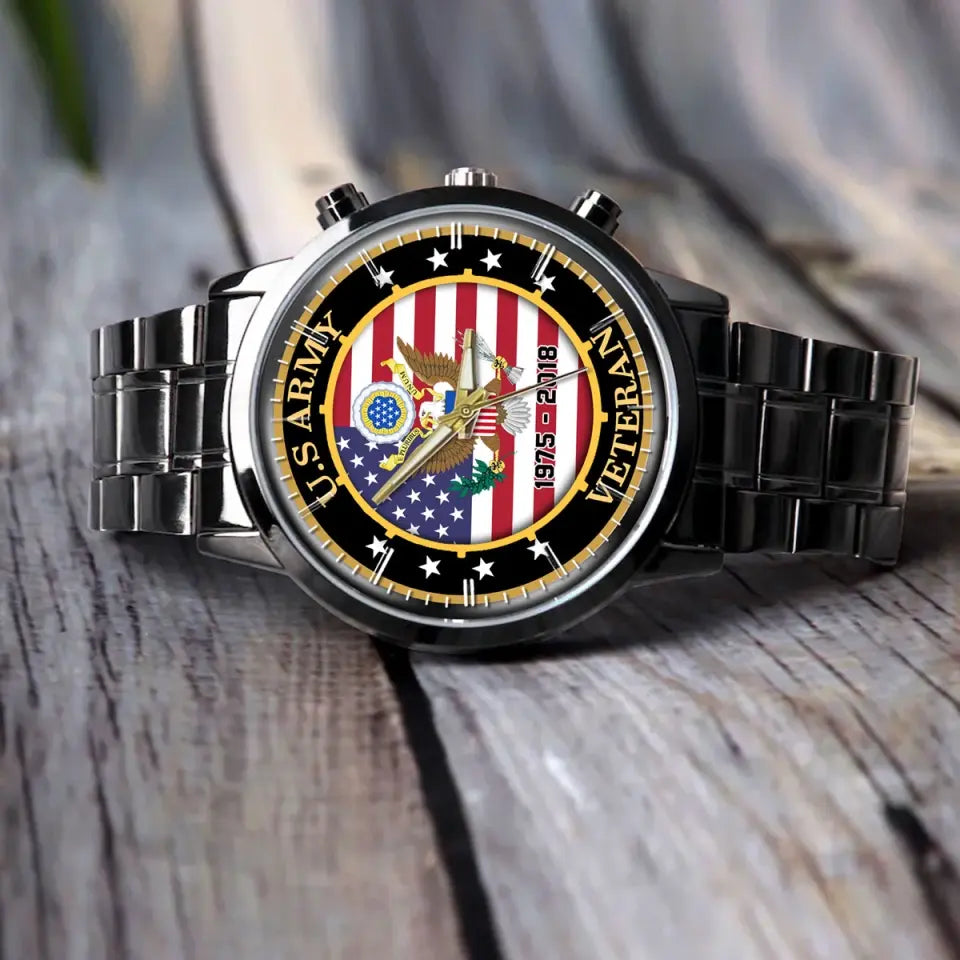 Personalized United States Veteran Logo Custom Time Watch Printed 24469AHVQ