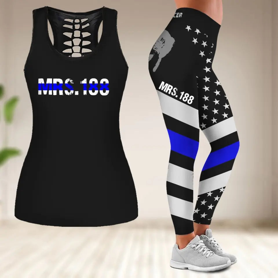 Personalized US Police Custom ID Legging or Hollow-out Tank Printed QTVQ24491