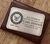 Personalized US Veteran Petty Officer Thir Class Aluminum Wallet Card Printed QTKH24495