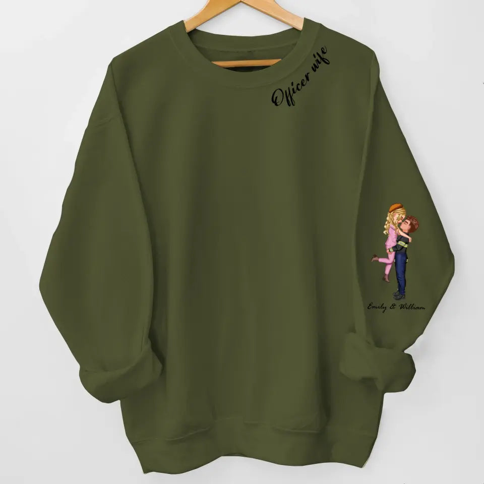 Personalized Police Couple Officer Wife Custom Name Sweatshirt Printed QTKVH24496
