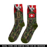 Personalized Swiss Veteran Rank Camo Custom Name & Time 3D Socks Printed KVH24503