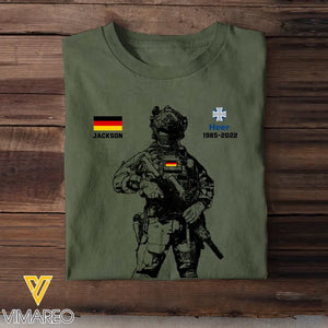 Personalized German Veteran Logo Custom Name & Time T-shirt Printed KVH24506