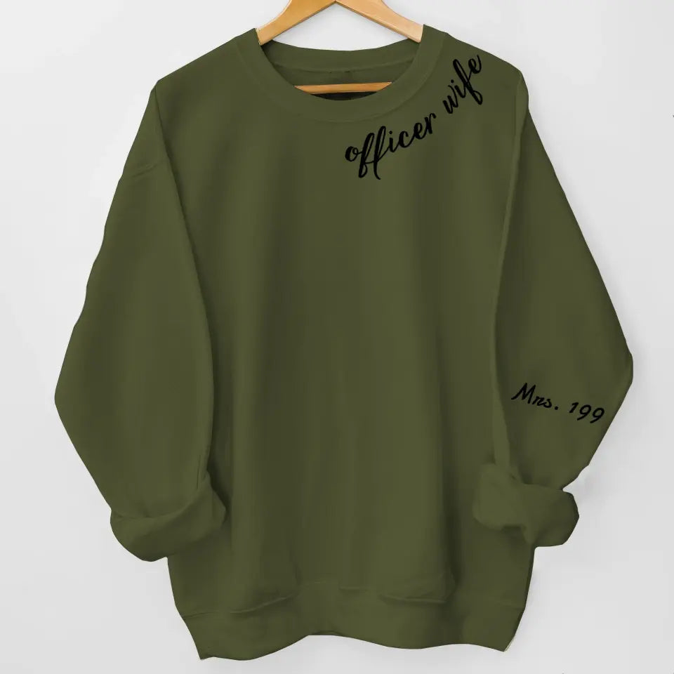 Personalized Officer Wife Police Custom ID Sweatshirt Printed QTLVA24505