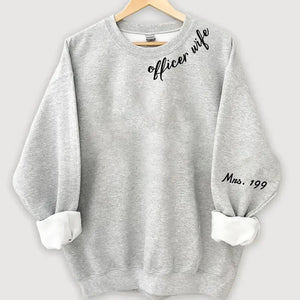 Personalized Officer Wife Police Custom ID Sweatshirt Printed QTLVA24505