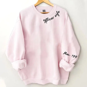 Personalized Officer Wife Police Custom ID Sweatshirt Printed QTLVA24505