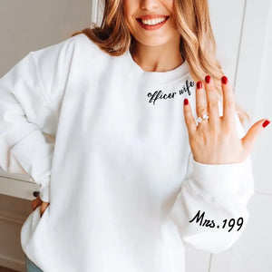 Personalized Officer Wife Police Custom ID Sweatshirt Printed QTLVA24505