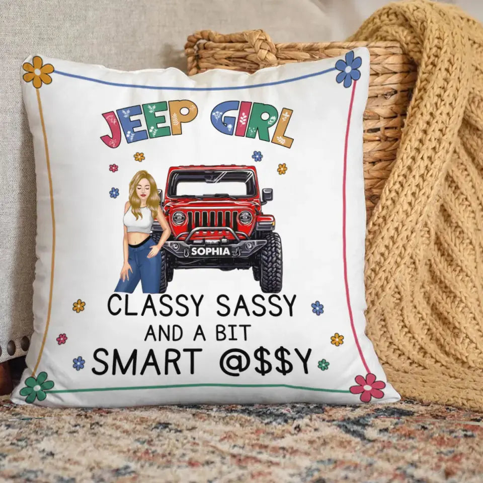 Personalized Jeep Girl Custom Name Pillow Printed VQ24520