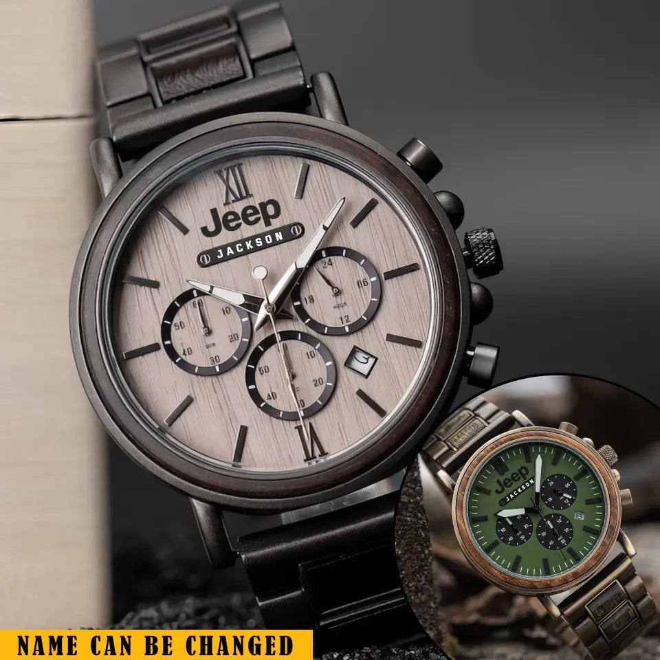 Personalized Jeep Custom Name Wooden Watch Printed KVH24475