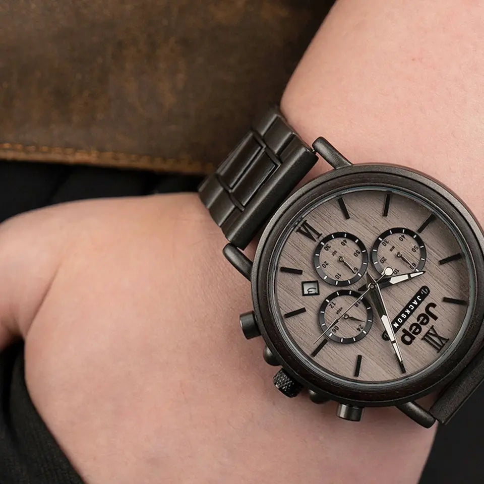Personalized Jeep Custom Name Wooden Watch Printed KVH24475