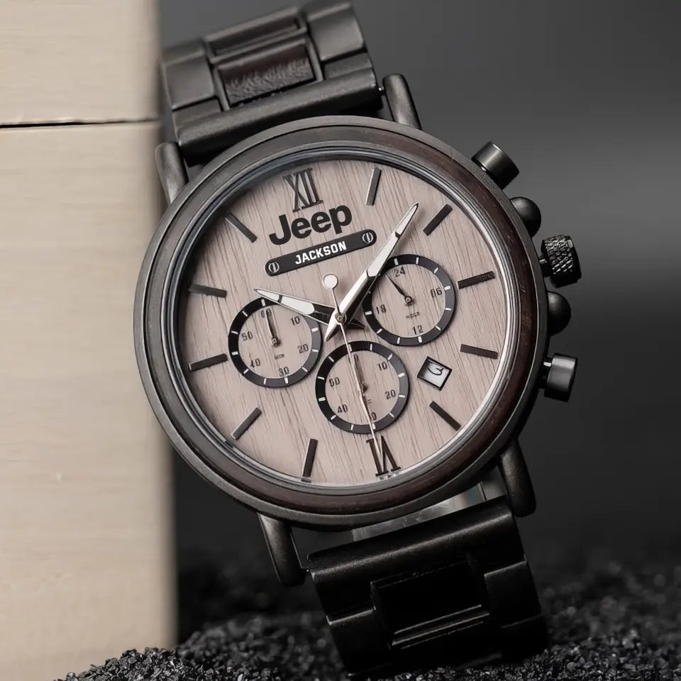 Personalized Jeep Custom Name Wooden Watch Printed KVH24475