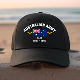 Personalized Australian Army Rank Camo Custom Name & Time Black Cap 2D Printed HN24530