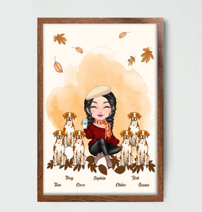 Personalized Dog Mom Fall Season Dog Lovers Gift Frame Poster Printed HN24534