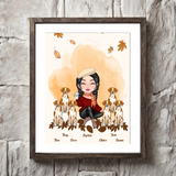 Personalized Dog Mom Fall Season Dog Lovers Gift Frame Poster Printed HN24534