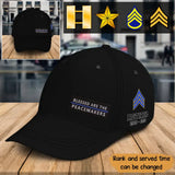 Personalized Blessed Are The Peacemakers US Police Retired Black Cap Printed QTKH24545