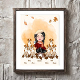 Personalized Dog Mom Fall Season Dog Lovers Gift Frame Poster Printed HN24534