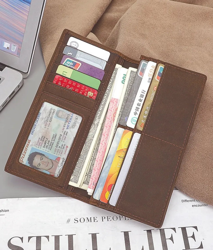 Personalized US Military Retired Veteran Leather Long Wallet QTKH24500