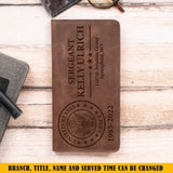 Personalized US Military Retired Veteran Leather Long Wallet QTKH24500