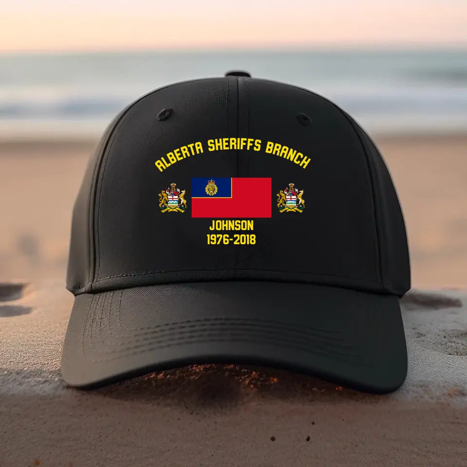 Personalized Royal Canadian Mounted Police Custom Rank & Name Black Cap 2D Printed VQ24539