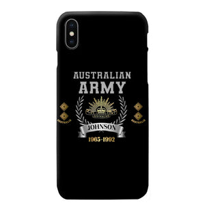 Personalized Australian Army Rank Camo Custom Name & Time Phonecase Printed AHVQ24540