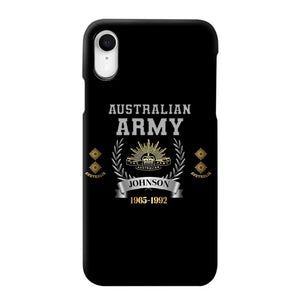 Personalized Australian Army Rank Camo Custom Name & Time Phonecase Printed AHVQ24540