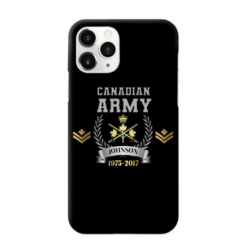 Personalized Canadian Army Rank Camo Custom Name & Time Phonecase Printed AHVQ24540