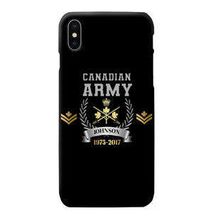 Personalized Canadian Army Rank Camo Custom Name & Time Phonecase Printed AHVQ24540