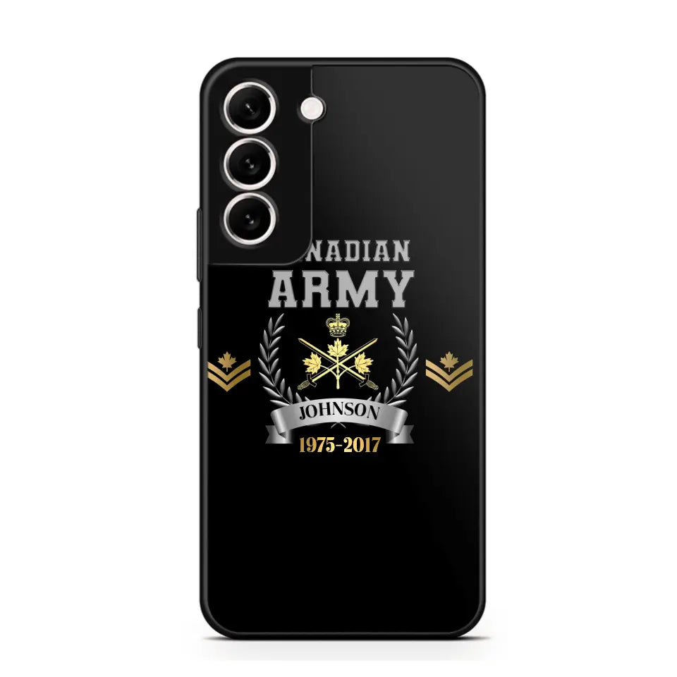 Personalized Canadian Army Rank Camo Custom Name & Time Phonecase Printed AHVQ24540