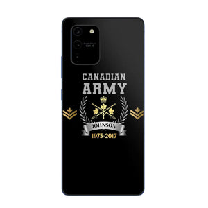 Personalized Canadian Army Rank Camo Custom Name & Time Phonecase Printed AHVQ24540