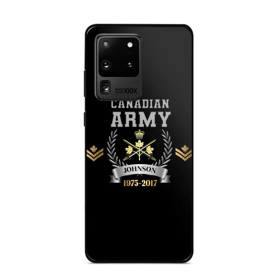 Personalized Canadian Army Rank Camo Custom Name & Time Phonecase Printed AHVQ24540