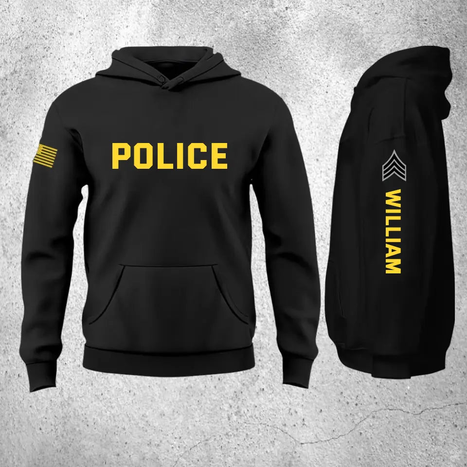 Personalized US Police Custom Rank & NameHoodie 2D Printed QTHN24546