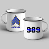 Personalized Police ID & Rank Thin Blue Line Steel Mug Printed QTKH24547