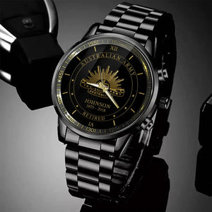 Personalized Australian Armed Forces Rank Camo Custom Name & Served Time Watch Printed AHVQ24563