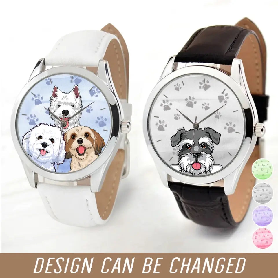 Personalized Dog Cute Dog Lovers Gift Women Watch Leather Band Printed HN24571