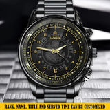 Personalized Loyalty Duty Respect Service Honor Integrity Courage US Veteran Rank Camo Custom Name Watch Printed AHKH24581