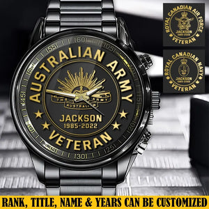 Personalized Australian Army Veteran Custom Name & Time Watch Printed QTKH24576