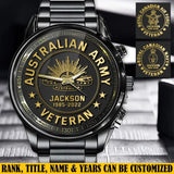 Personalized Australian Army Veteran Custom Name & Time Watch Printed QTKH24576