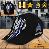 Personalized Skull US State Police Rank Custom Name Cap 3D Printed KVH24589