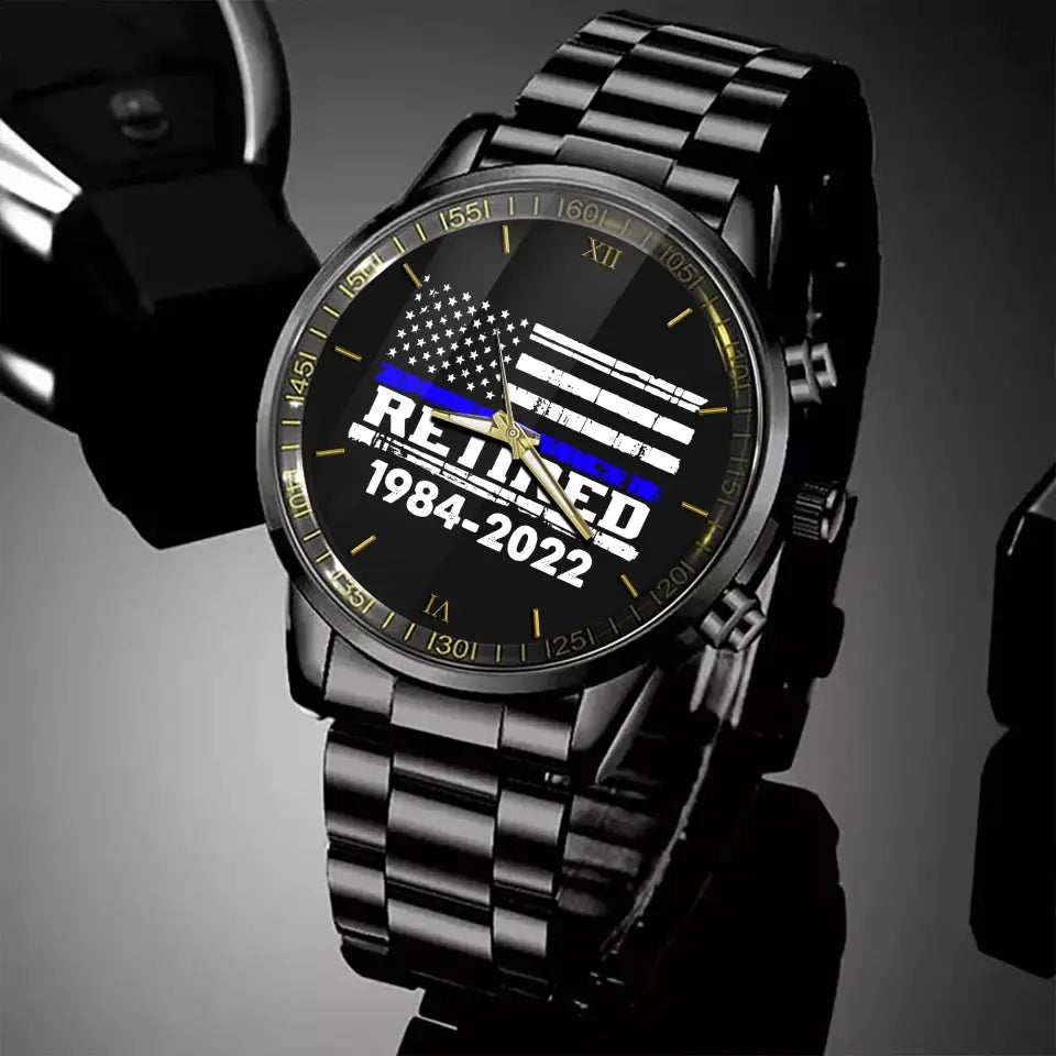 Personalized Retired US Police Served Time Watch Printed KVH24580