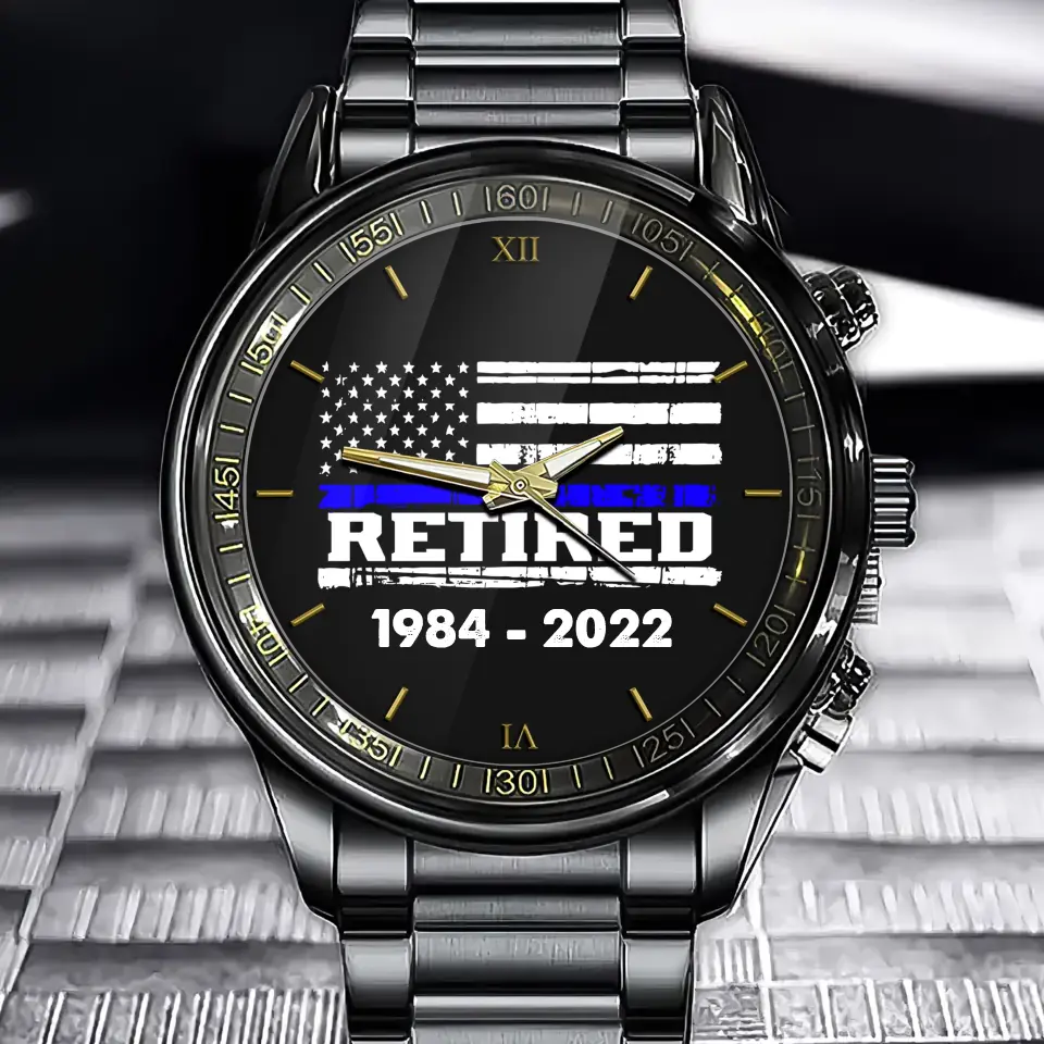 Personalized Retired US Police Served Time Watch Printed KVH24580