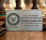 Personalized US Veteran Petty Officer Thir Class Aluminum Wallet Card Printed QTKH24495