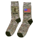 Personalized US Veteran Rank Camo Custom Name 3D Sock Printed KVH24437
