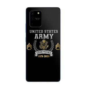 Personalized US Army Rank Camo Custom Name & Time Phonecase Printed AHVQ24540