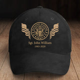 Personalized US Army Logo Custom Name & Time Black Cap Printed KVH24512