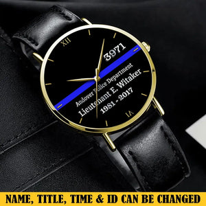 Personalized Police Department Custom Rank Name ID & Served Time Women Watch Printed QTVA24590