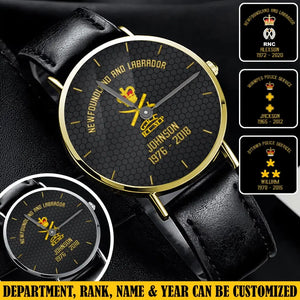Personalized Police Branch Ranking Custom Name & Served Time Women Watch Printed VQ24591